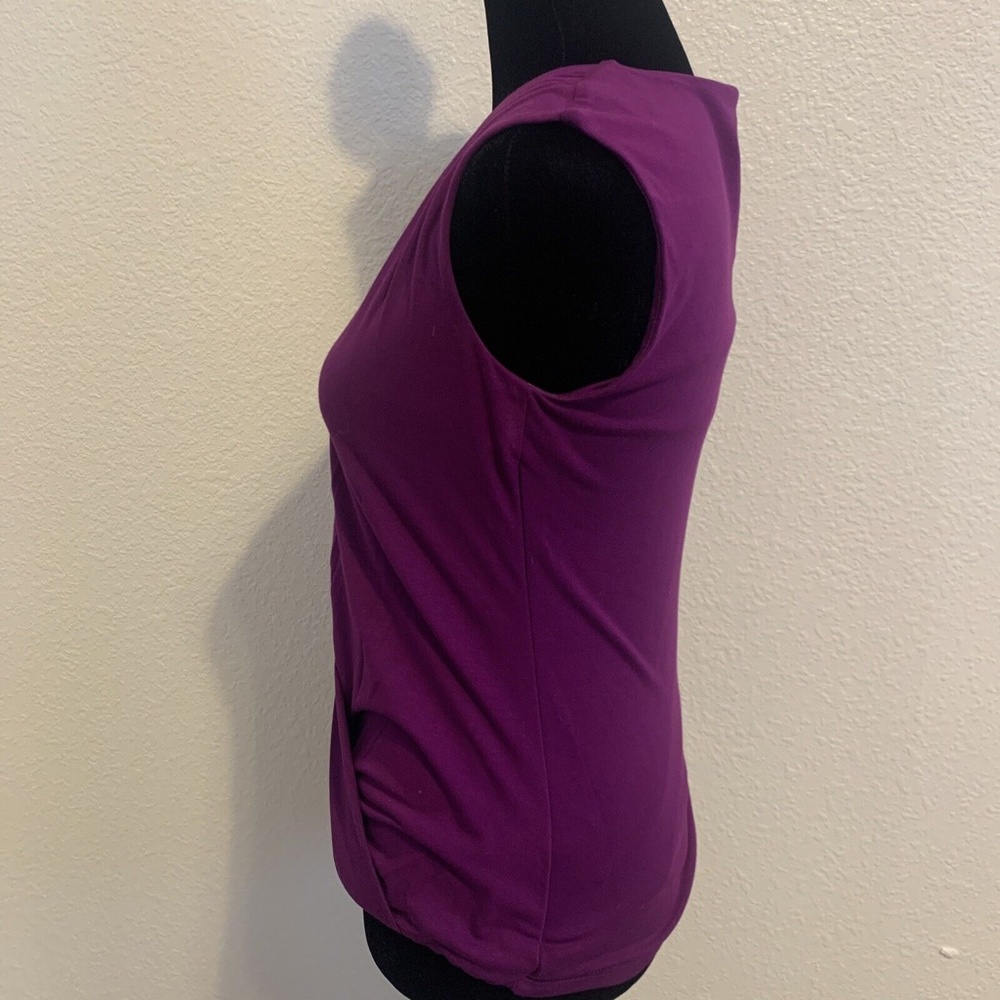 White House Black Market Purple Draped Waist Tank Top Women's Size XXS - Picture 4 of 12